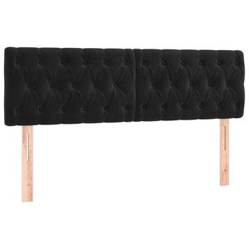 Fluwelen hoofdbord 160cm | Tweede kansje | OP = OP, Verzenden, Zwart, 80 cm, Stof