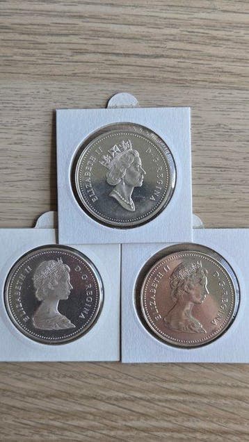 Canada. Elizabeth II. 1 Dollar 1980/1982/1996, 3 x Coins