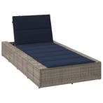 vidaXL Ligbed met zwevend kussen poly rattan grijs, Verzenden