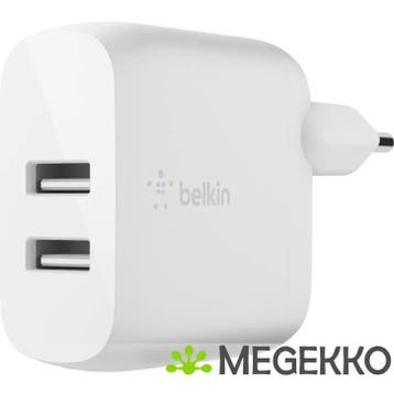 Belkin Dual USB-A Charger. 24W white WCB002vfWH, Computers en Software, Verzenden, Nieuw