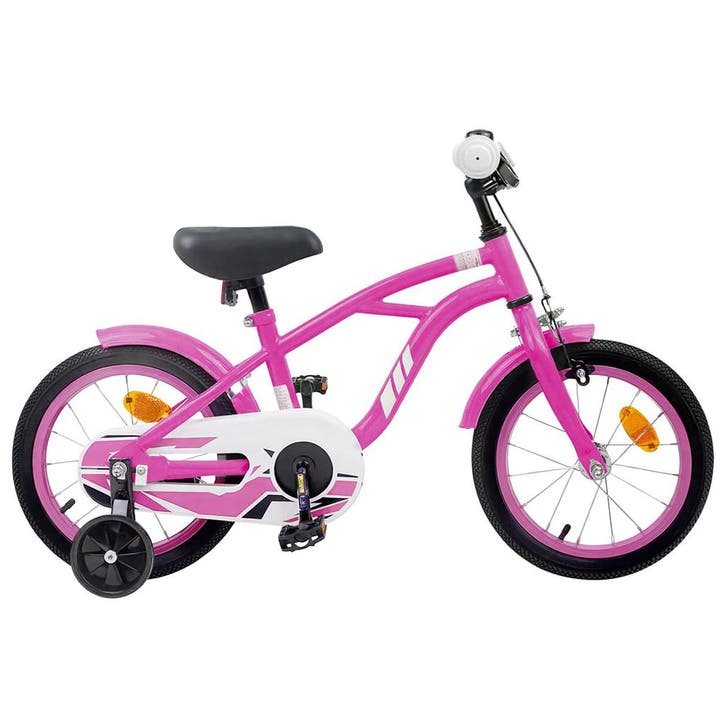 vidaXL Kinderfiets 14 Inch voor 3-5 jaar oud Donkerroze, Fietsen en Brommers, Fietsen | Racefietsen, Nieuw, Verzenden