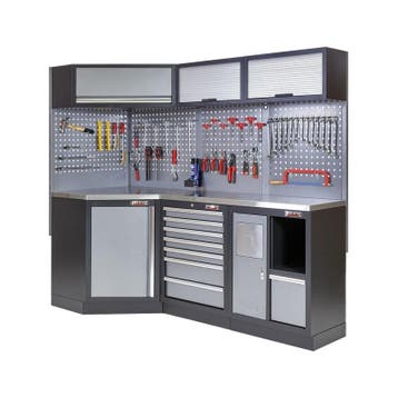 Complete werkplaatsinrichting, gevulde gereedschapskast,, Doe-het-zelf en Bouw, Werkbanken, Ophalen of Verzenden, Nieuw