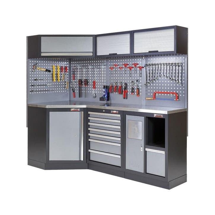 Complete werkplaatsinrichting, gevulde gereedschapskast,, Bricolage & Construction, Établis, Enlèvement ou Envoi