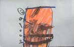 Herman Brood | Originele Tekening: Orange Face, Verzenden