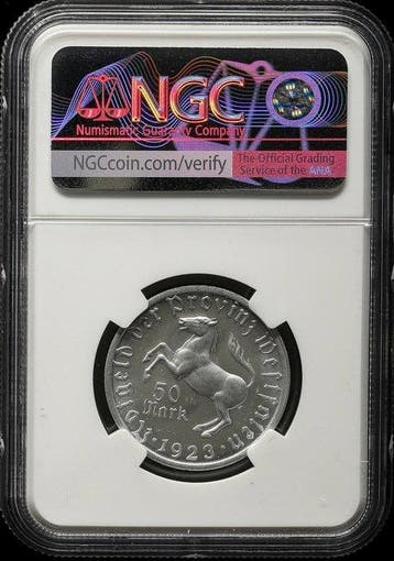 Duitsland, Westfalen 50 Mark 1923 - NGC MS64, Postzegels en Munten