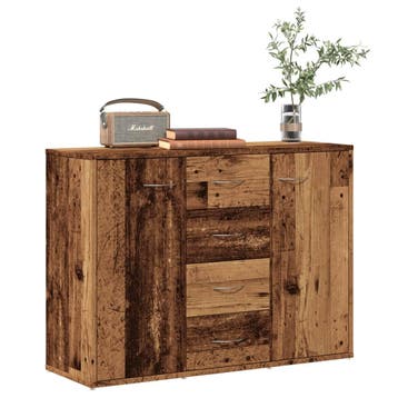 vidaXL Dressoir 88x30x64 cm bewerkt hout oud houtkleurig, Verzenden