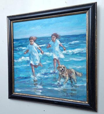 Mijnbergen - Pootje baden met de hond aan zee