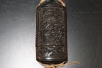 Inro met netsuke (kikker) en ojime - Botan Jishi - Hout -, Antiek en Kunst