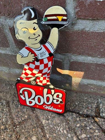 Vintage “Bob’s Big Boy” contour reclamebord – Amerikaanse, Antiquités & Art