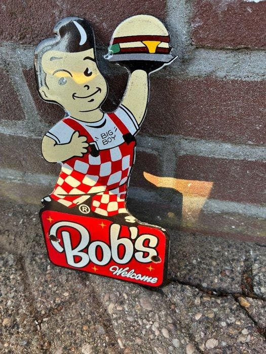 Vintage “Bob’s Big Boy” contour reclamebord – Amerikaanse, Antiquités & Art, Antiquités | Assiettes décoratives & Carrelages