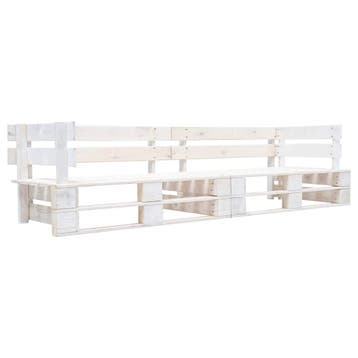 vidaXL Tuinbank 2-zits pallet hout wit, Verzenden