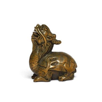 Handgesneden buxushout Longgui Drakentortel netsuke –