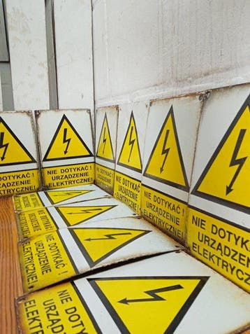 Industriële onweerswaarschuwingbord - Emaille bord (10) -