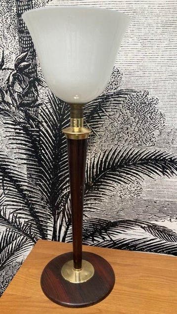 mazda - Lampe - Bois, Laiton - Grande lampe mazda