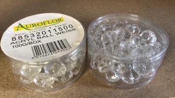 Acryl balletjes doosje 100 gram, Nieuw