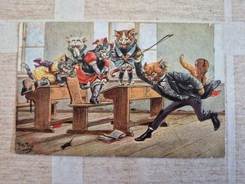 Nederland en diverse landen - Dieren - Aangeklede katten /, Gelopen