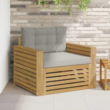 vidaXL Buitensofa Polyester Bruin en lichtgrijs, Verzenden, Nieuw
