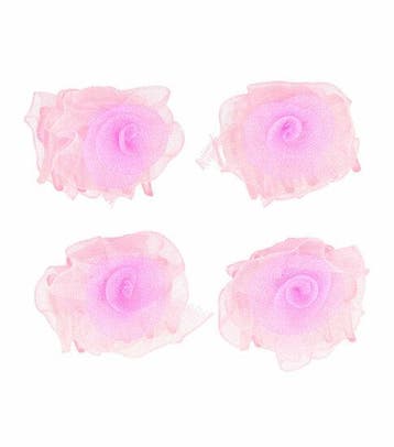 Haarspeld Haarklemmen 3cm – Roos Bloem – Chiffon Stof – Roze