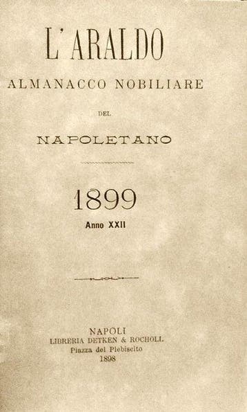 Anonimo. - LAraldo Almanacco Nobiliare del Napoletano. Anno