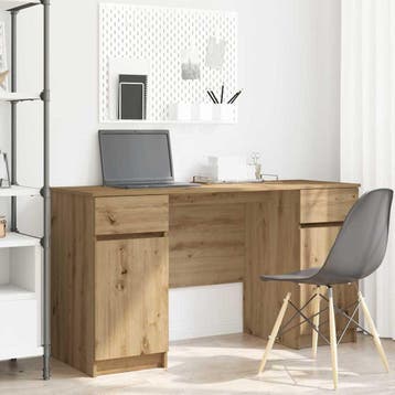 vidaXL Bureau artisanaal eikenkleurig Bewerkt hout 140 x 49, Verzenden, Nieuw