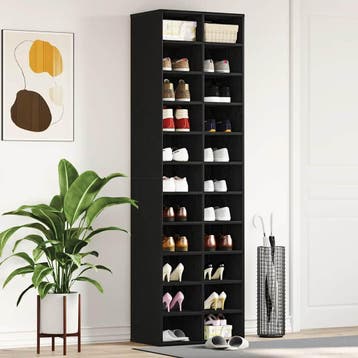 vidaXL Schoenenkast 54x34x183 cm spaanplaat zwart, Verzenden, Nieuw