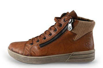 Rieker Veterboots in maat 39 Cognac, Kleding | Dames, Overige kleuren, Verzenden, Overige typen, Gedragen