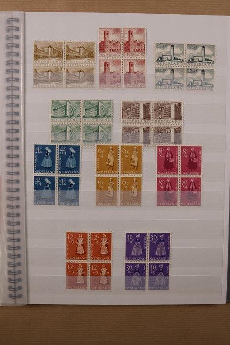 Nederland 1940/1972 - Collectie blokken van 4 en veldelen in, Timbres & Monnaies, Timbres | Pays-Bas