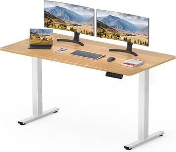 Zit sta bureau - Elektrisch - Verstelbaar - 110x54 cm - Brui, Verzenden
