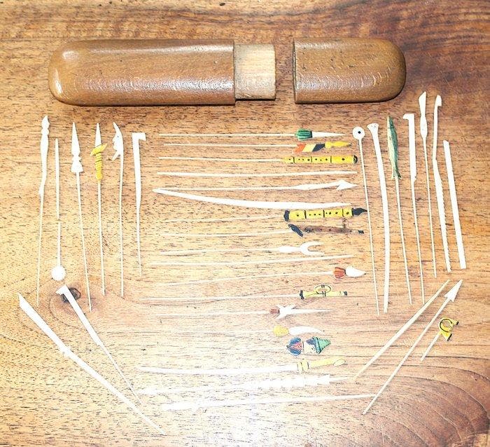 Onbekend - Speelgoed Jeu de jonchets, Mikado - 1800-1850 -, Antiek en Kunst, Antiek | Speelgoed