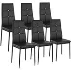 tectake Eetkamerstoelen, kunstleer met strass steentjes - zw, Verzenden, Nieuw