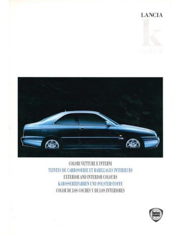 1998 LANCIA KAPPA COUPE KLEUREN & INTERIEUR BROCHURE, Ophalen of Verzenden