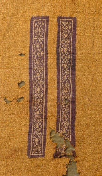 Oude Egypte, Koptisch textielfragment. In een lijst, Verzamelen