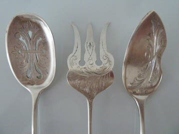 Gebak/taartset (3) - .950 zilver