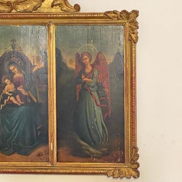 Europese school (XIX) - Tríptico - Virgen con el niño y los