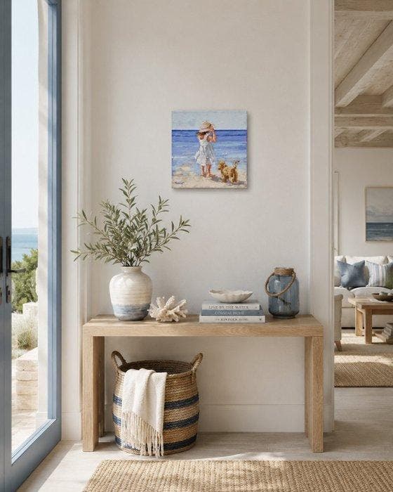 Francesca Escobar (1972) - Summer Sea, Antiquités & Art, Art | Peinture | Classique