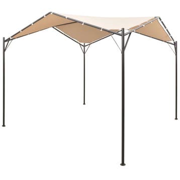 vidaXL Prieel 4x4 m staal beige, Verzenden, Nieuw
