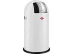 Wesco Pushboy - Prullenbak - 50 Liter - Wit mat, Verzenden