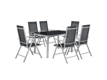 Veiling - Aluminium tuinset - Milano - 7-delig - Zilver / gr, Gebruikt