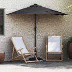 vidaXL Tuinparasol Zwart 294 x 150 x 223 cm Polyester en, Verzenden
