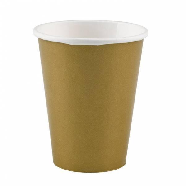 Gouden Bekers Karton 266ml 8st, Hobby & Loisirs créatifs, Articles de fête, Envoi
