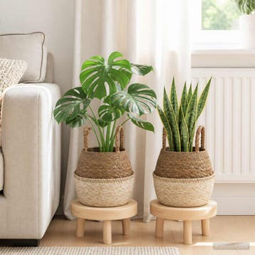 vidaXL Plantenpot met handvatten 2 st Wit Ø 22 x 20 cm 100%, Verzenden