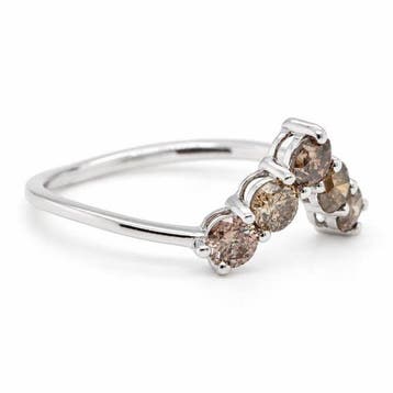 Zonder minimumprijs - Ring - 14 karaat Witgoud - 0.77ct. tw., Nieuw