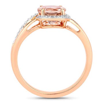 Ring - 14 karaat Roségoud - 1.32ct. tw. Morganiet - Diamant, Nieuw