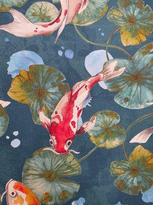 Stof Koi & Ninfee Beperkte oplage! Exclusieve stof met, Antiek en Kunst, Antiek | Tapijten, Tafelkleden en Textiel
