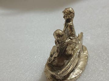 Beeldje, Figurine ancienne argenté laminé – Couple
