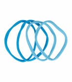 Haarband Sport 1cm - Endless Elastiek - Nylon - Blauw - Set