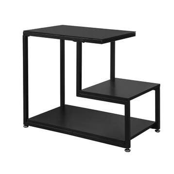 2dekans | SoBuy Bijzettafel Glazen - 65x55x35cm - Zwart, Huis en Inrichting, Ophalen of Verzenden, Nieuw