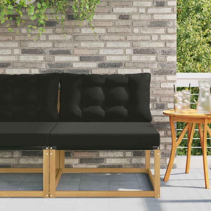 vidaXL Buiten Midden Sofa met kussen Wit 79 x 83 x 73 cm, Jardin & Terrasse, Ensembles de jardin, Envoi