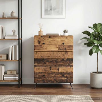 vidaXL Ladekast 66 x 34,5 x 90 cm Bewerkt hout Oud hout, Huis en Inrichting, Kasten | Overige, Verzenden, Nieuw