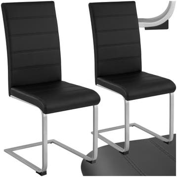 Sledestoelen, kunstleer - zwart, Set van 2, Huis en Inrichting, Verzenden, Nieuw